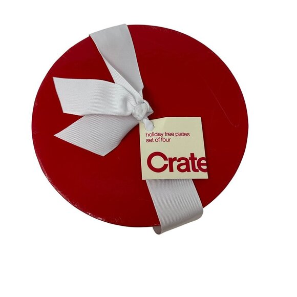 Crate & Barrel Snowflake Holiday Tree Plates Set of 4 Retro Starburst MCM - Picture 6 of 10